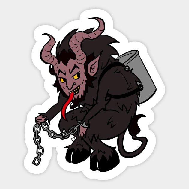 Krampus in Brown Sticker by T.A. Teufel